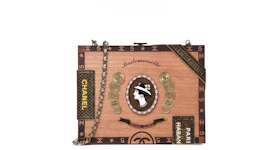 Chanel Havana By Night Cigar Box Minaudiere Wood Aged Gold-tone Brown Multicolor