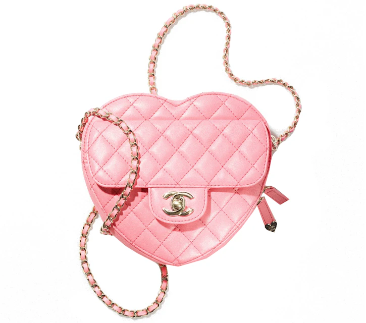 Top 57+ imagen pink heart chanel bag