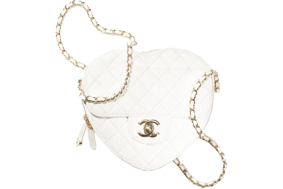 white leather chanel purse