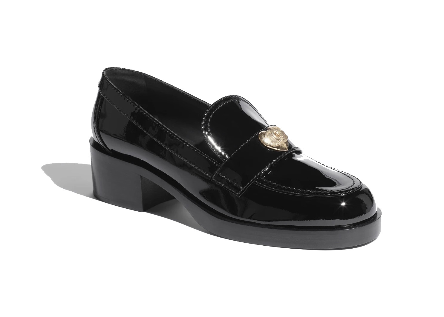 NEW Chanel CC Logo Leather Platform Loafers Size 395 EU95 22B wBOX   eBay