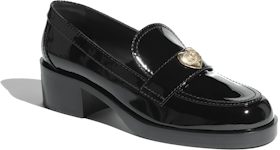 Chanel Heart CC 50mm Loafers Black Patent Calfskin