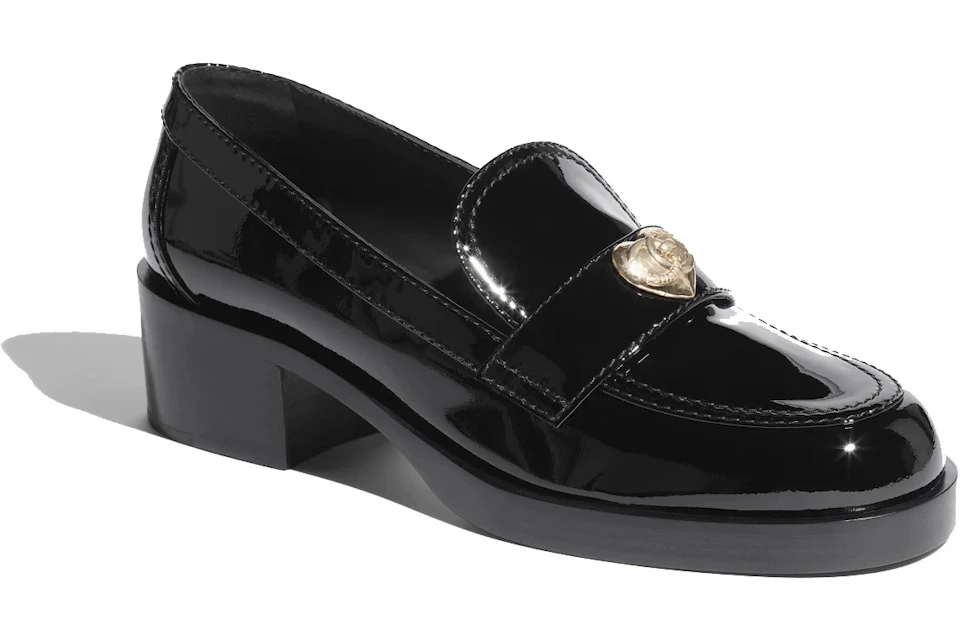 Chanel Heart CC 50mm Loafers Black Patent Calfskin - G39697 X56828 94305 -  TW