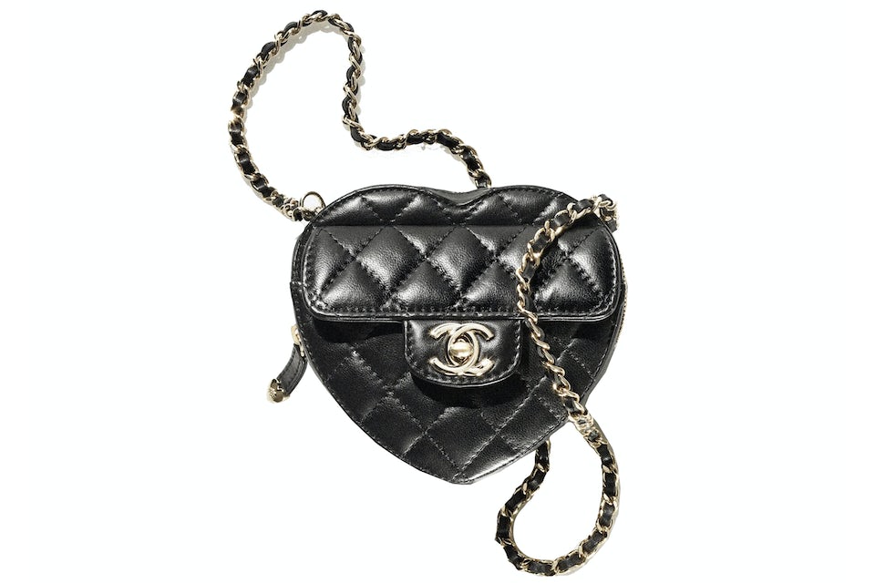 Chanel Black Lambskin Mini Heart Bag