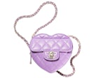Chanel 22S Violet Purple Leather Heart Necklace Crossbody