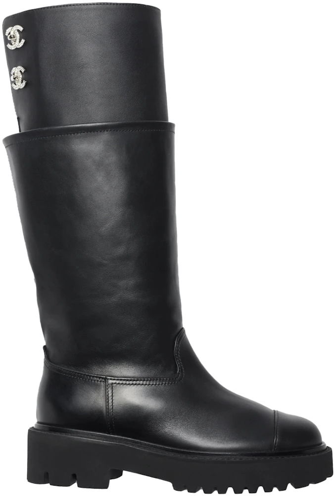 High boots - Printed calfskin, black & white — Fashion