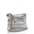 Chanel Gabrielle Hobo Quilted Metallic Aged Calfskin Small Silver 180860238
