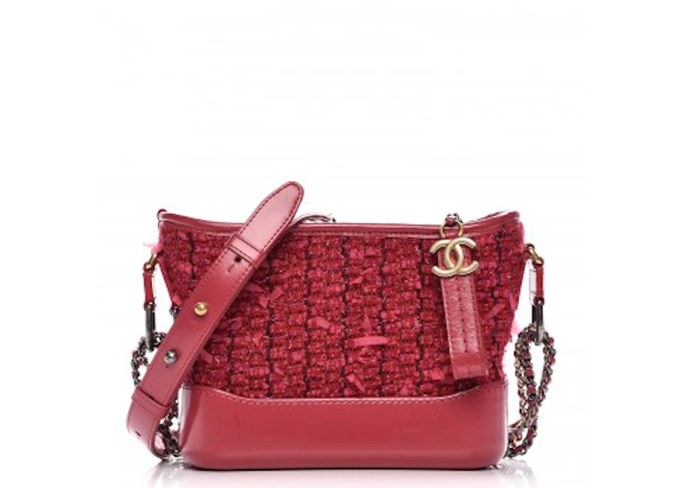 Chanel Gabrielle Hobo Bag Diamond Stitched Small Pink in Tweed ...