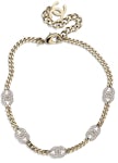 Chanel Interlocking Choker Necklace Gold/Silver/Crystal