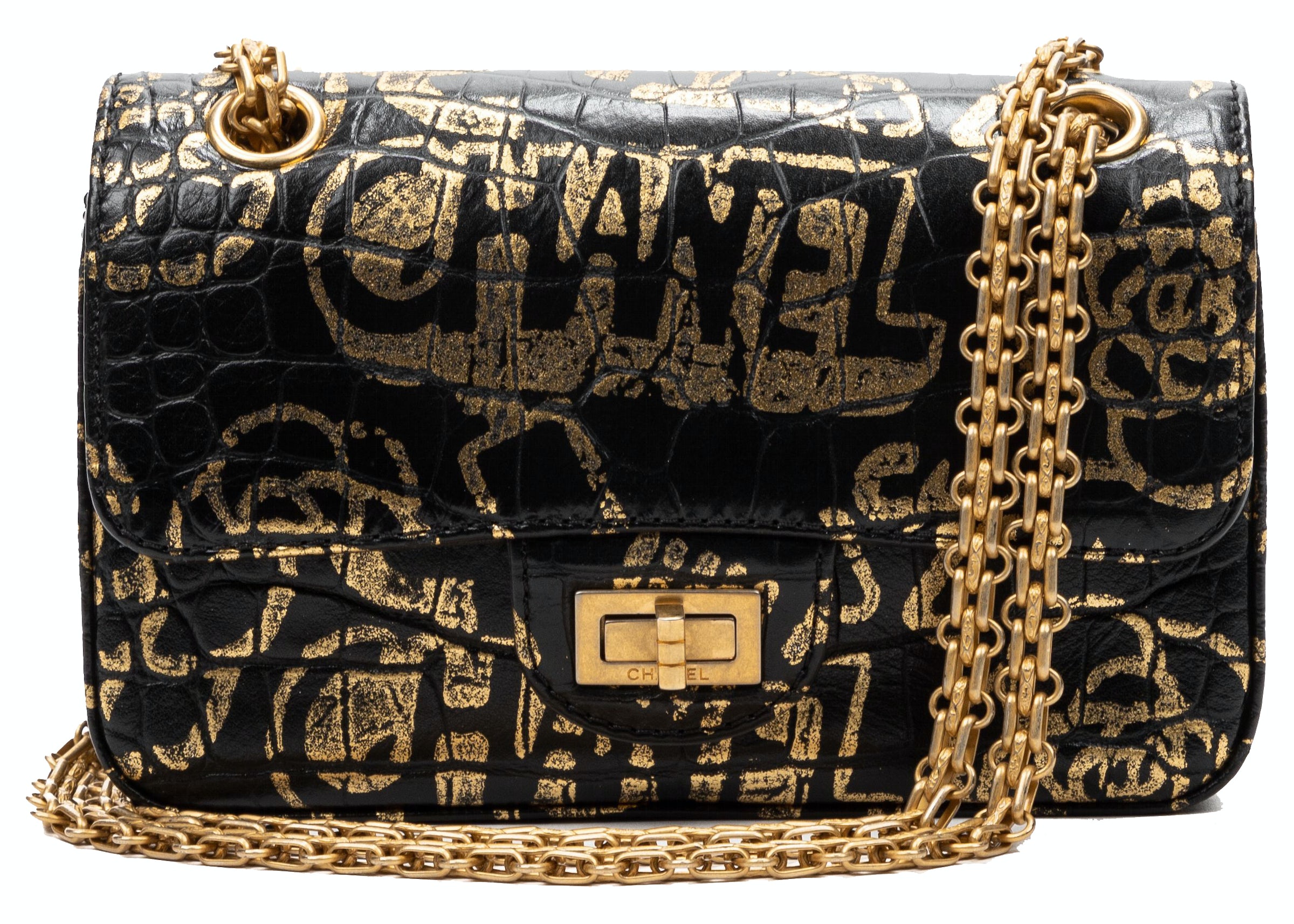 Chanel Limited Edition Mini Timeless Graffiti Reissue Black in Leather with  Gold-tone - US