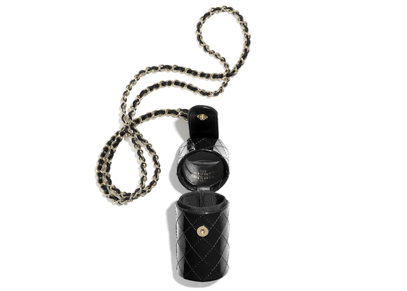 Chanel Lipstick Case Black in Patent Calfskin with Goldtone