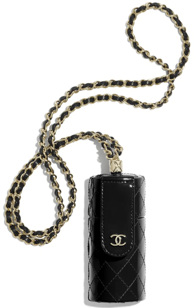 Chanel Lipstick Case Black in Patent Calfskin with Gold-tone - US