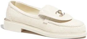 Chanel Loafers Ivory Corduroy