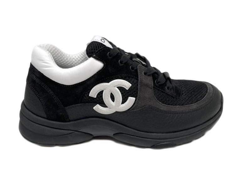 CHANEL  Shoes  Chanel White Traimer Black Cc Logo Men Sneakers  Poshmark