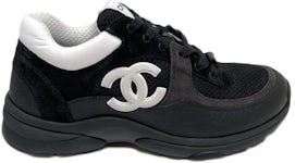 Chanel CC Embossed Logo Black White Suede - G39230 X56689 K4718 - US