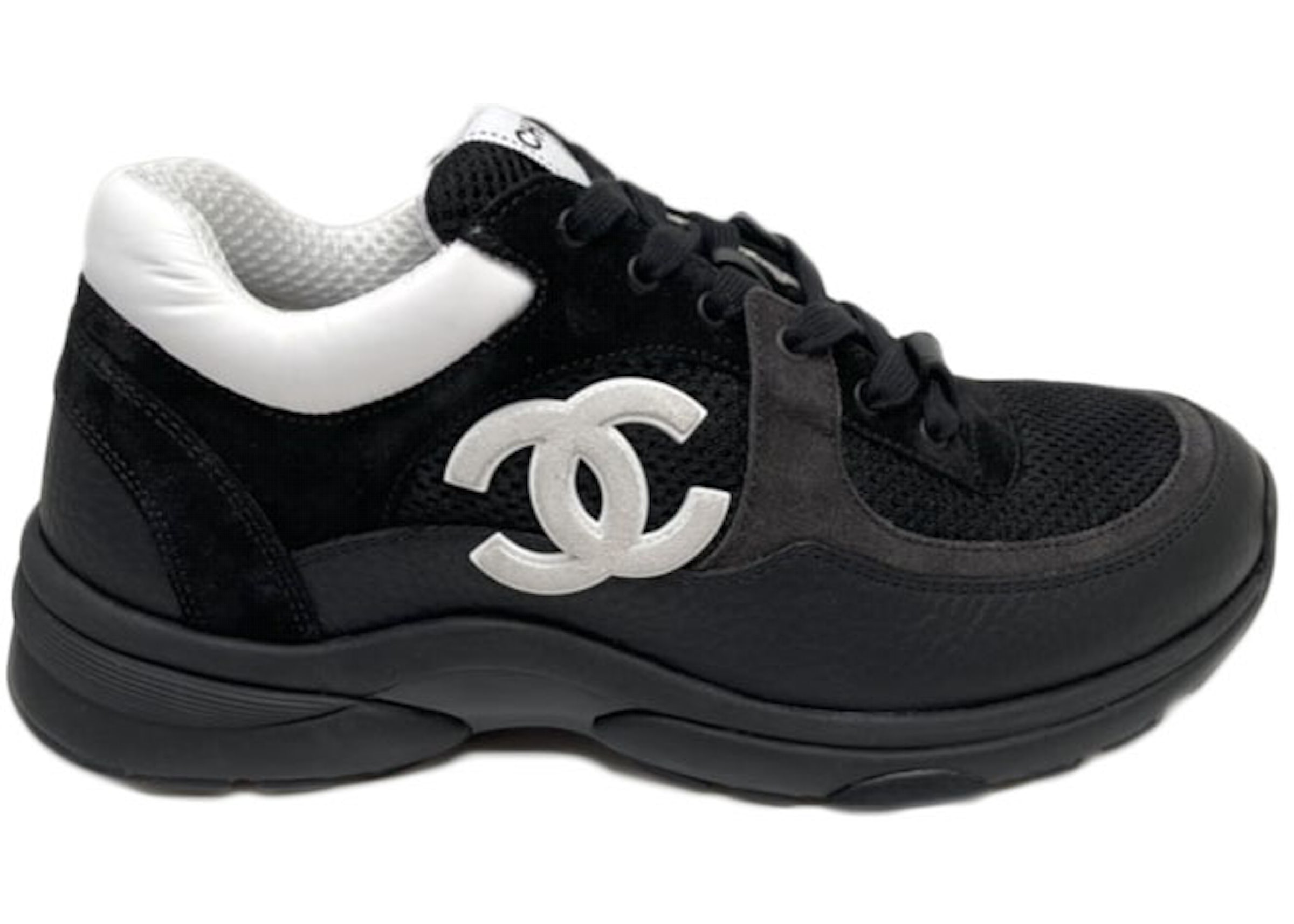 CHANEL sneakers COCO Mark leather Black white mens Used – JP