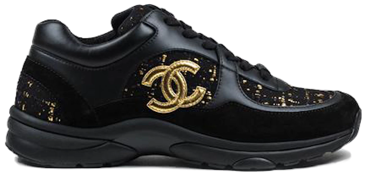 CHANEL, Shoes, Bnib Nwt Authentic Chanel Suede Velvet Calfskin Cc Trainers  Sneakers Size 4