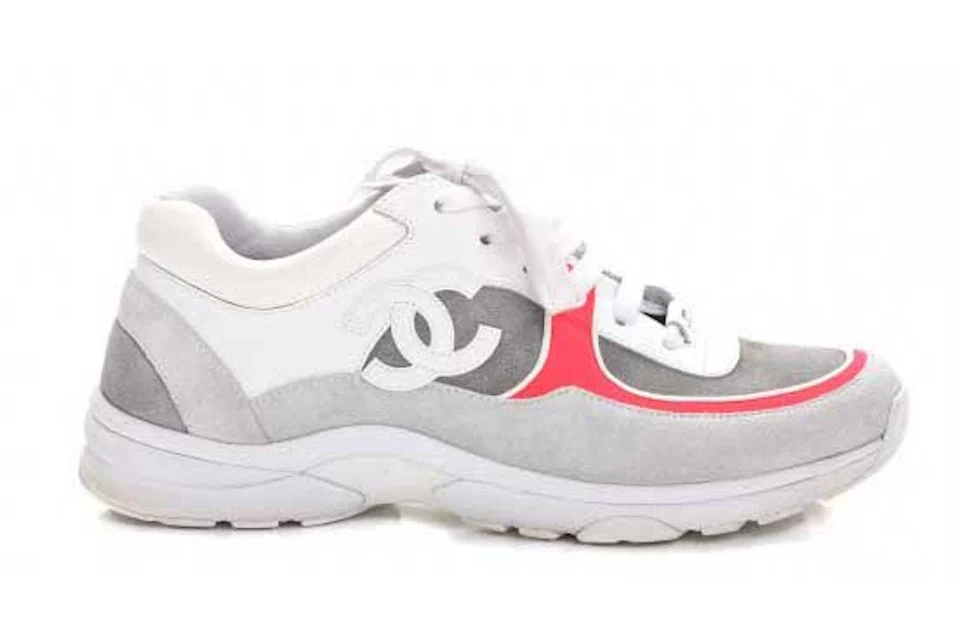 Chanel Low Top Trainer CC White Flourescent Red