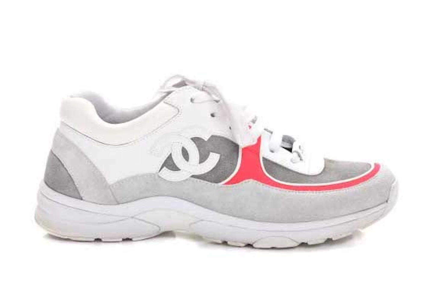 Chanel Low Top Trainer CC White Flourescent Red Men's - Sneakers - US