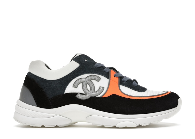 Orange black and store white chanel sneakers