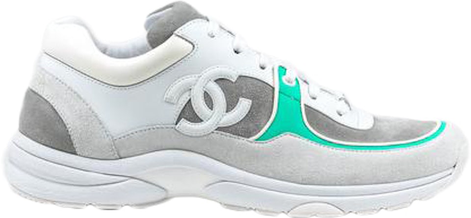 Chanel Low Top Trainer CC White Teal Men's - Sneakers - US