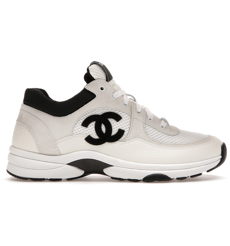 Chanel Low Top Trainer Suede White Black (Women's) G38299 Y55720