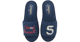 Chanel Marine Pharrell Slipper Navy Terry Cloth