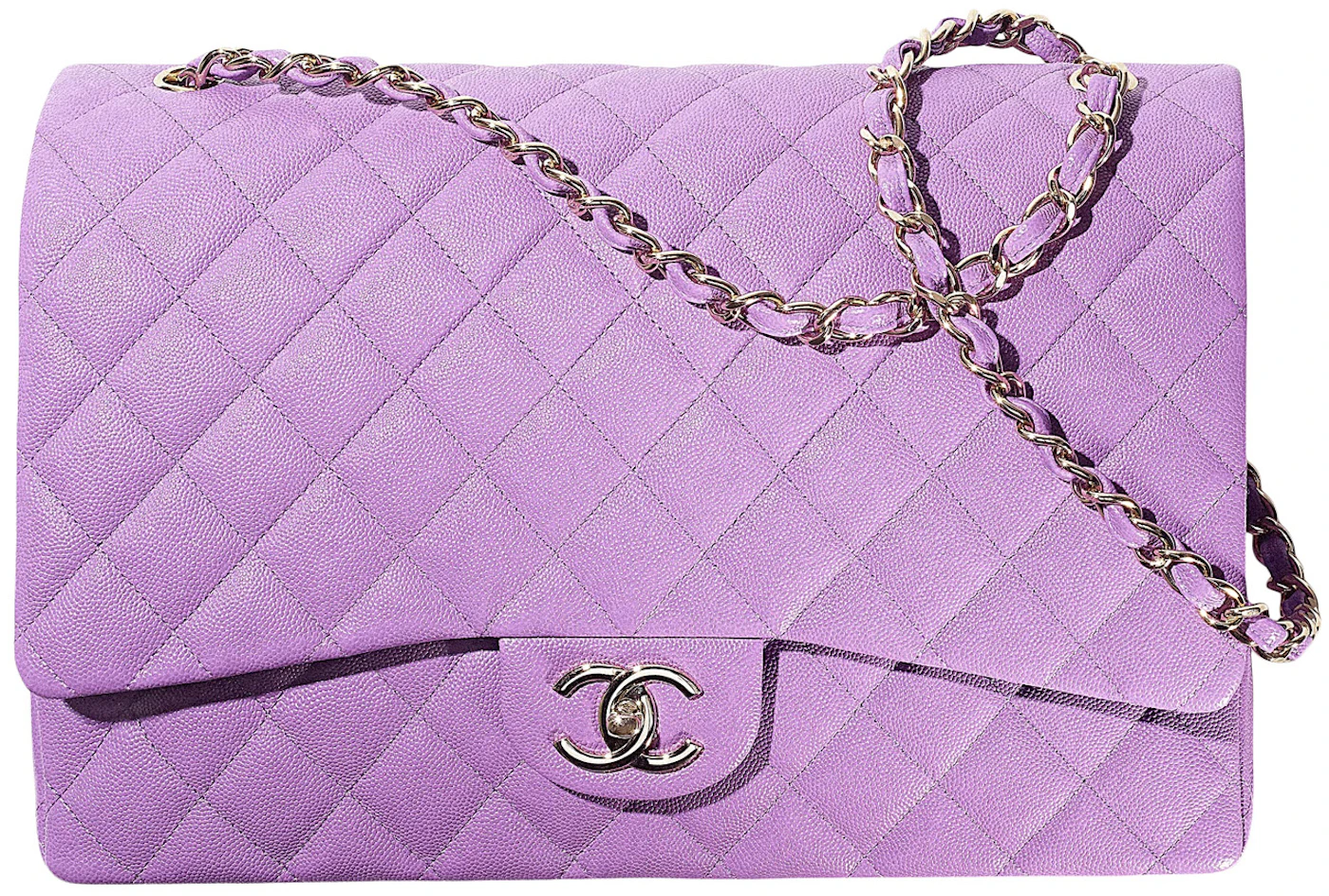 New 22A CHANEL Medium Classic Flap Bag Royal 💜 Purple Caviar 🦄 RARE  Handbag 💜