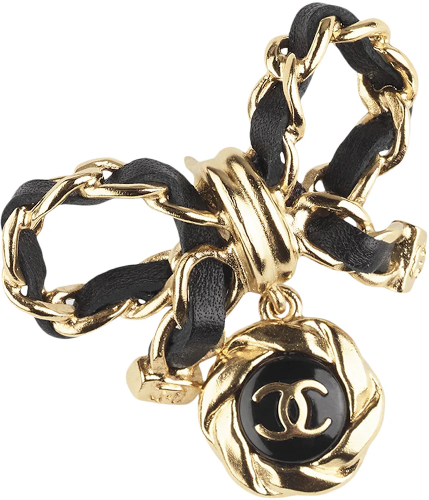 Chanel Metal Brooch AB8742 Gold/Black