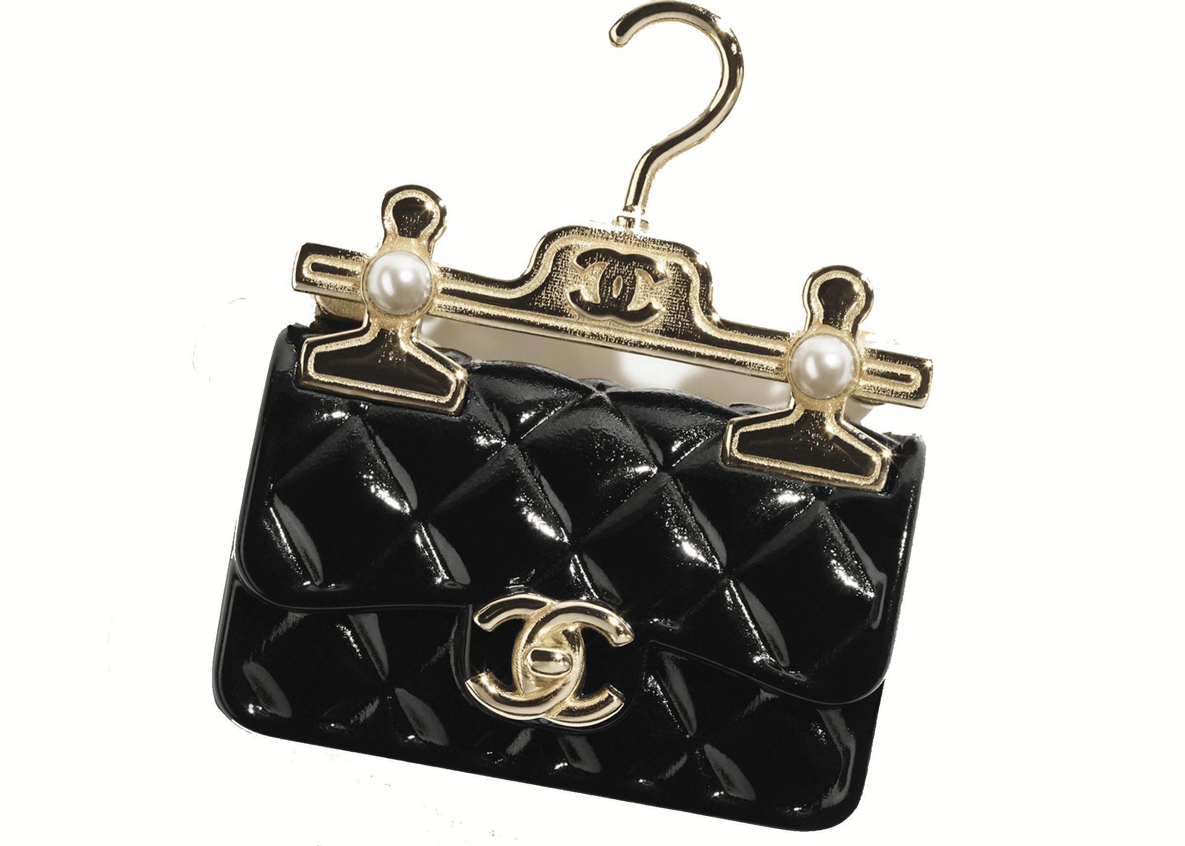 Chanel Metal Brooch AB9849 Black/Gold/Pearly White in Metal