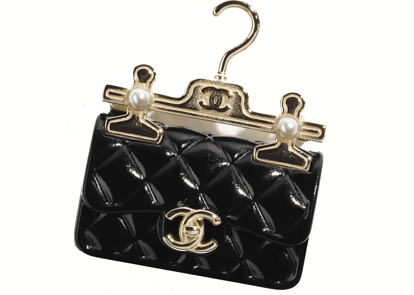 Chanel Metal Brooch AB9849 Black/Gold/Pearly White in Metal/Resin/Glass