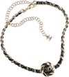 Chanel Metal/Calfskin Choker Necklace Gold/Black in Metal