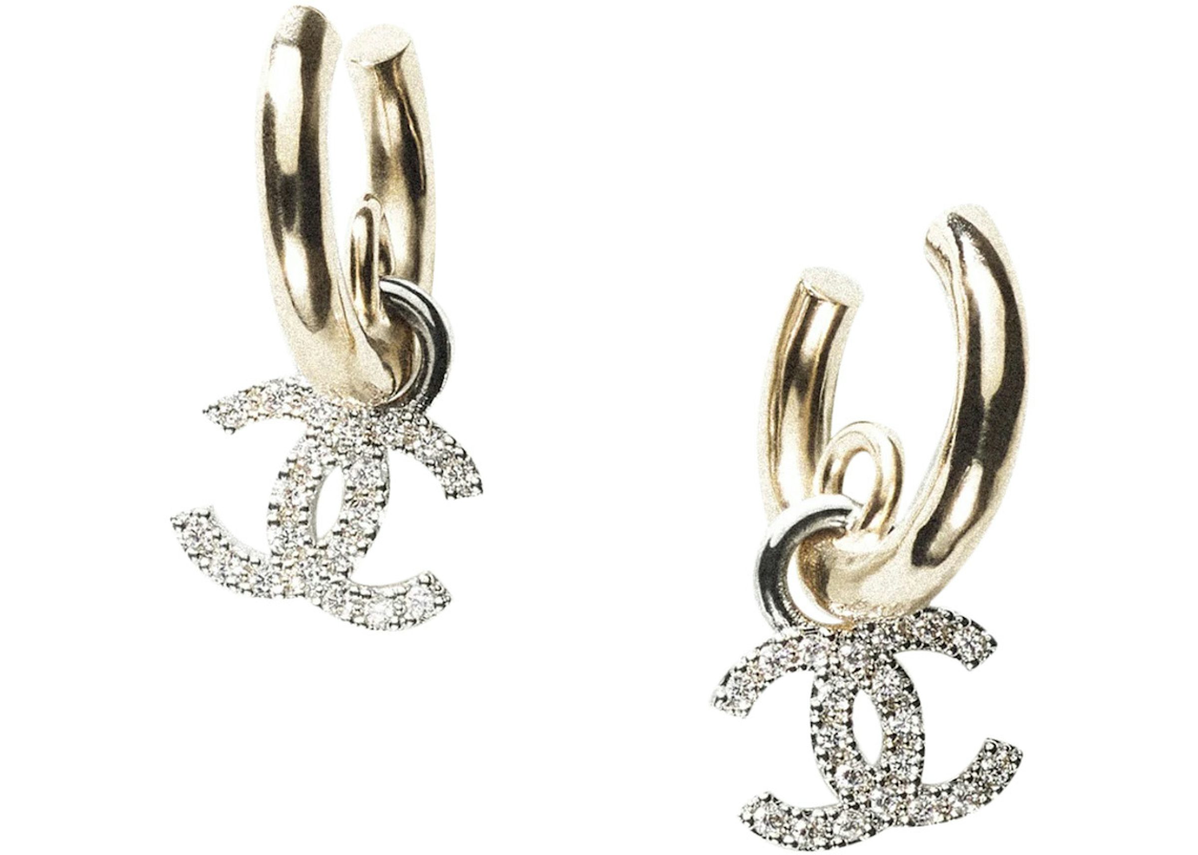 chanel gold hoops earrings