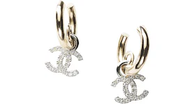 Chanel Metal/Diamantes Earrings Gold/Silver/Crystal