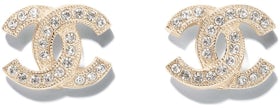 Chanel Metal & Diamantés Earrings Silver/Gold