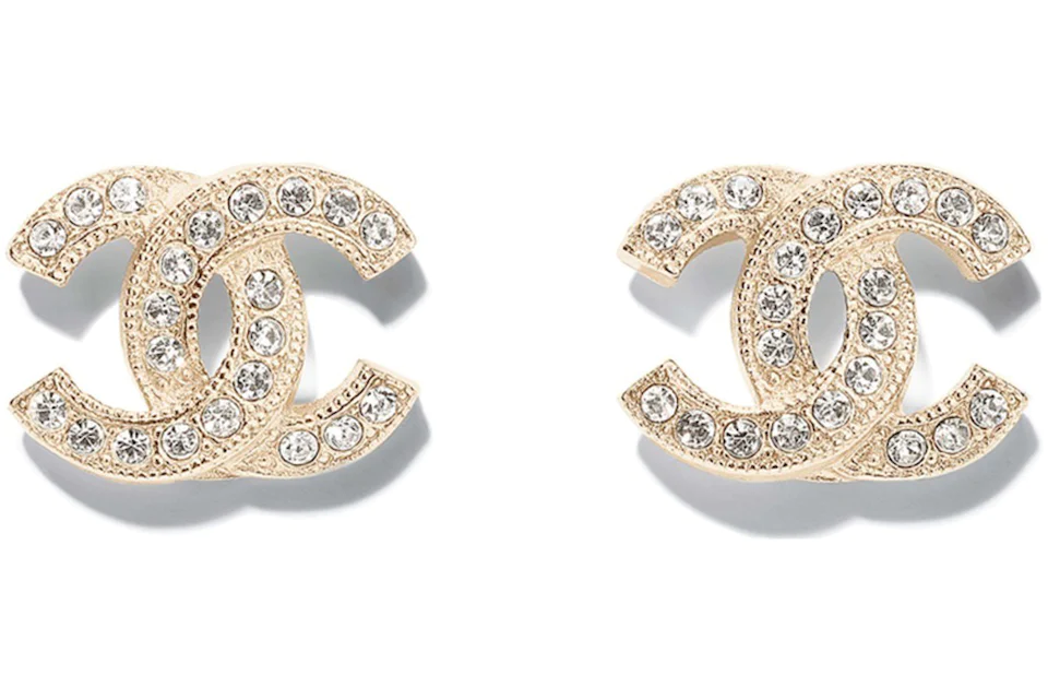 Chanel Metal & Diamantés Earrings Silver/Gold