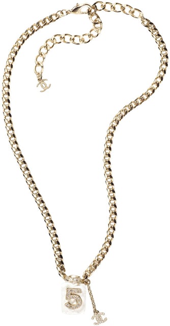 Chanel Metal/Diamantes Necklace Gold/Pearly White/Crystal in Gold Metal - US