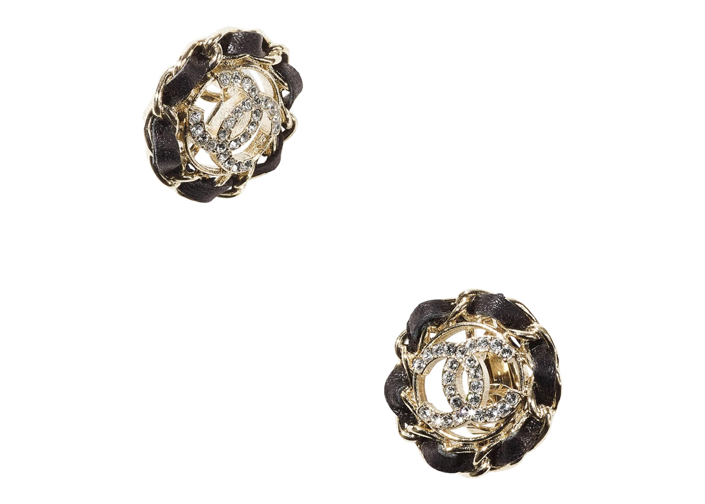 Chanel 22C large gold metal chain hoop earrings new  VintageUnited