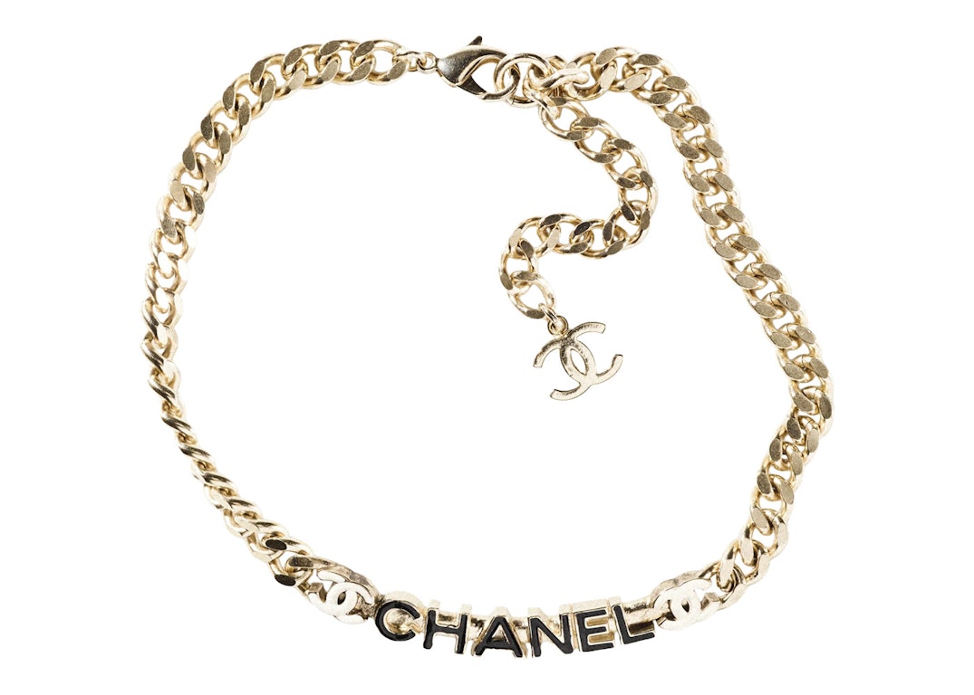 Pre-owned Chanel Metal Necklace Gold/black/white