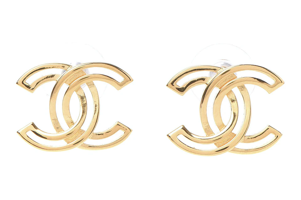 Chanel Metal Obazine CC Earrings Gold