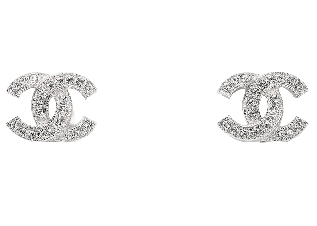 Cc crystal earrings Chanel Silver in Crystal  17787248