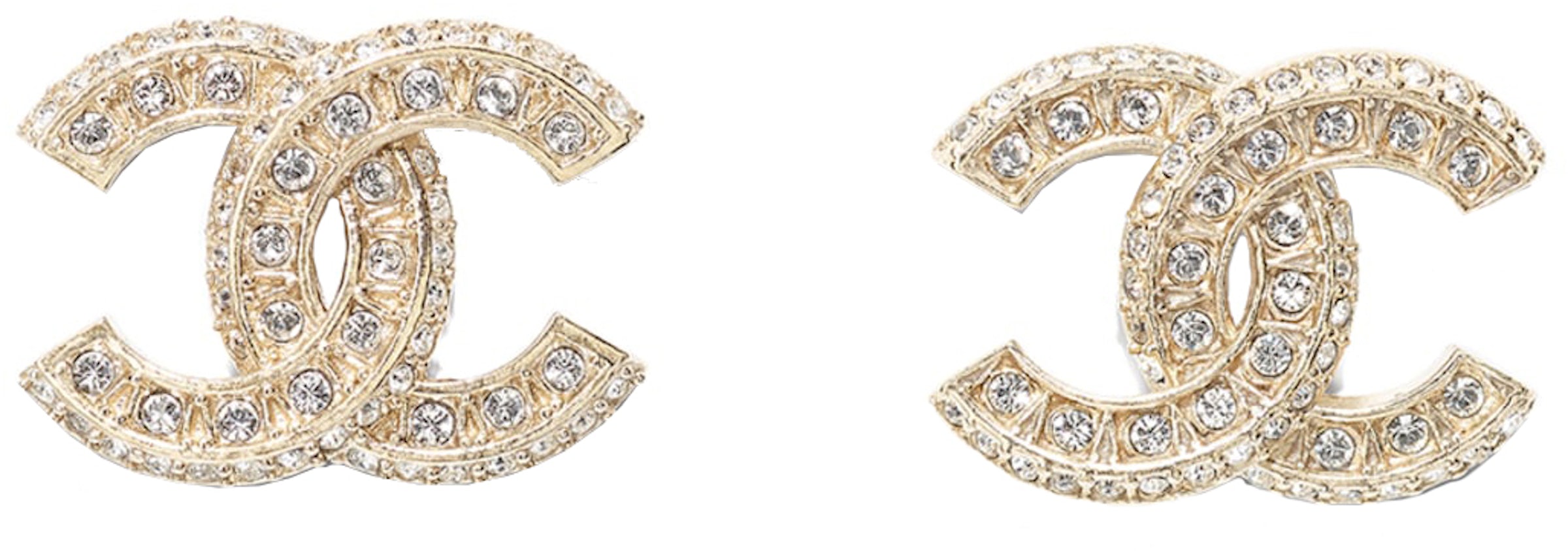 Chanel Metal & Diamantés Earrings Silver/Gold in Silver Metal - US