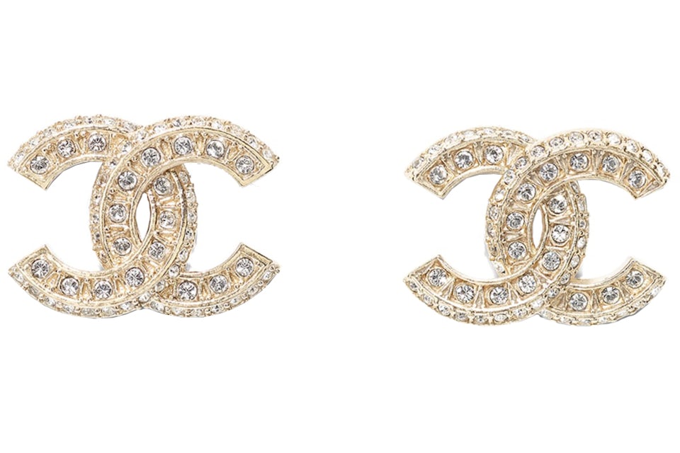 Chanel Metal and Strass Earrings Resin Gold in Metal - US