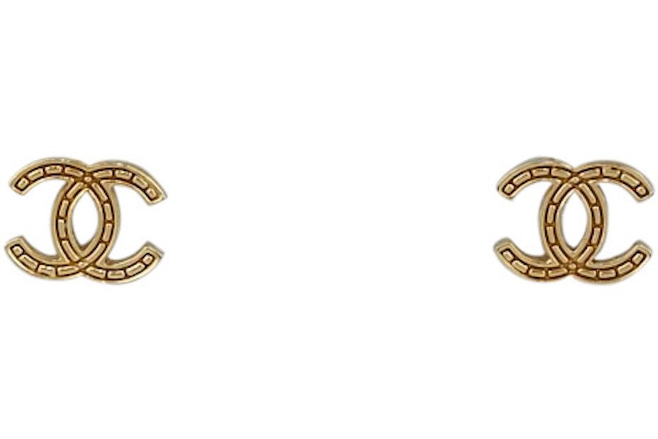 Chanel Mini CC Stud Earrings Gold-tone in Metal with Gold-tone - US
