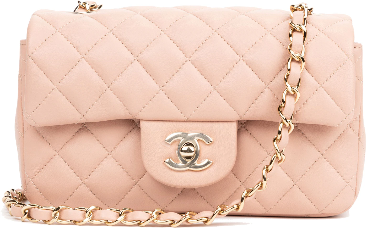 Chanel Classic Single Flap Bag Quilted Caviar Mini Pink