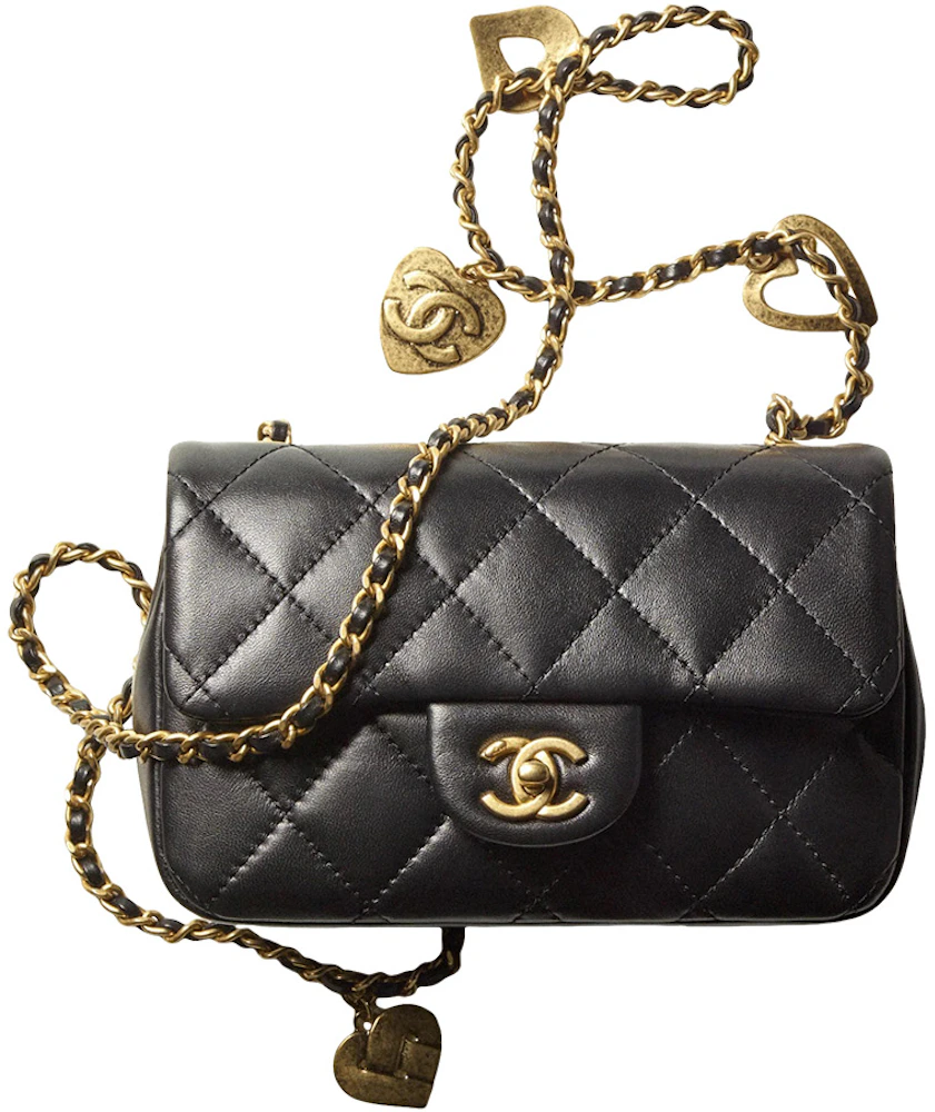 Chanel Mini Bag AS3456 Black in Lambskin Leather Gold-tone - US