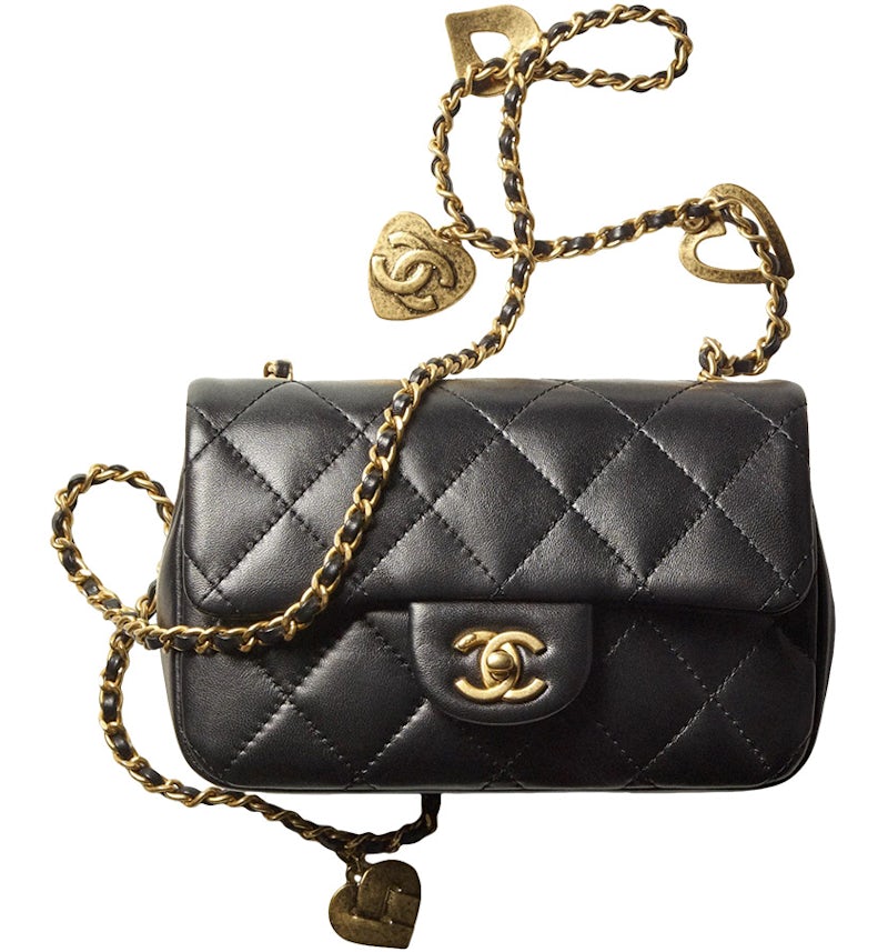 Chanel Mini Flap Bag AS3456 Black in Lambskin Leather with Gold