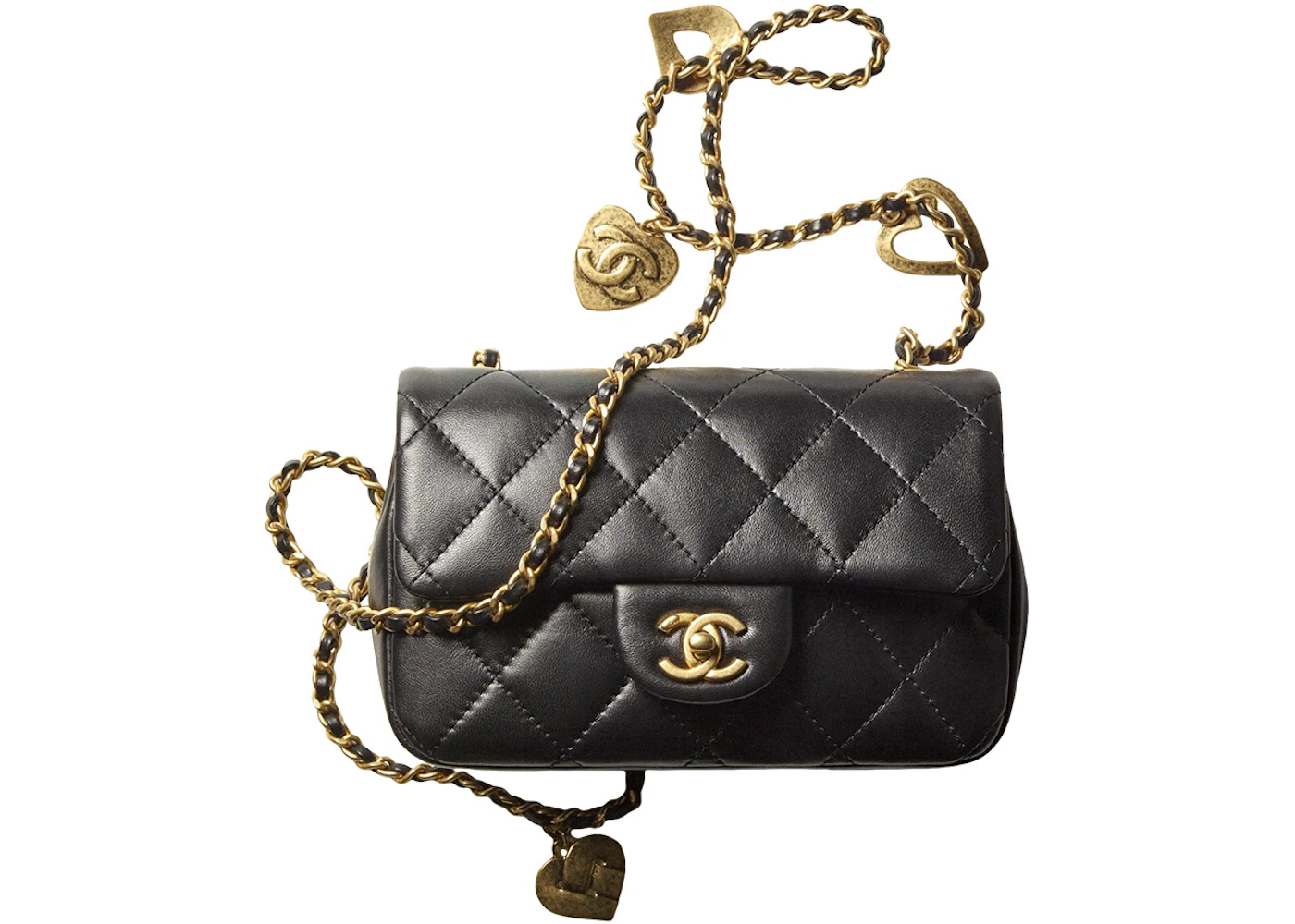Chanel Mini Flap Bag AS3456 Black in Lambskin Leather with Gold-tone - GB