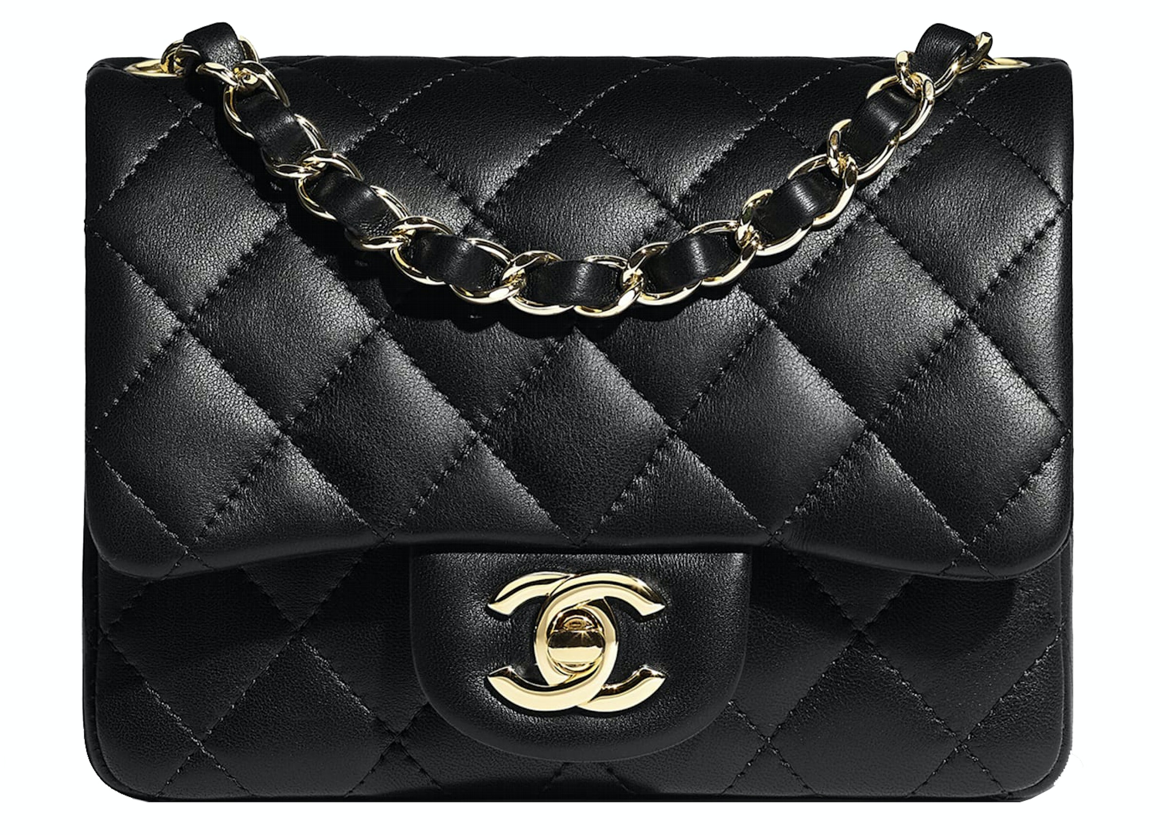 Chanel Mini Flap Bag Black in Lambskin Leather with Gold-tone - GB