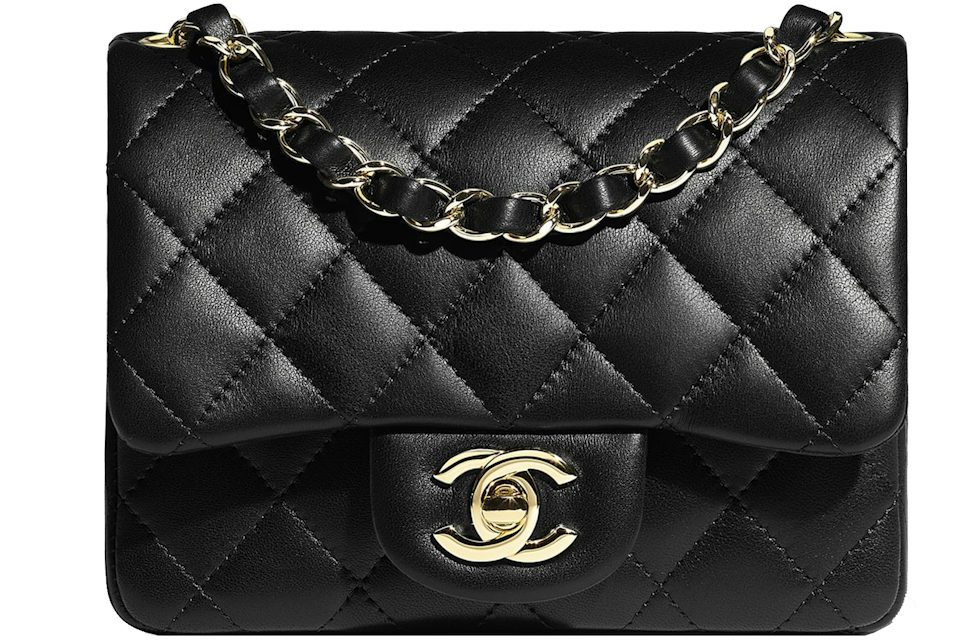 Chanel Mini Flap Bag Black in Lambskin Leather with Gold-tone - US