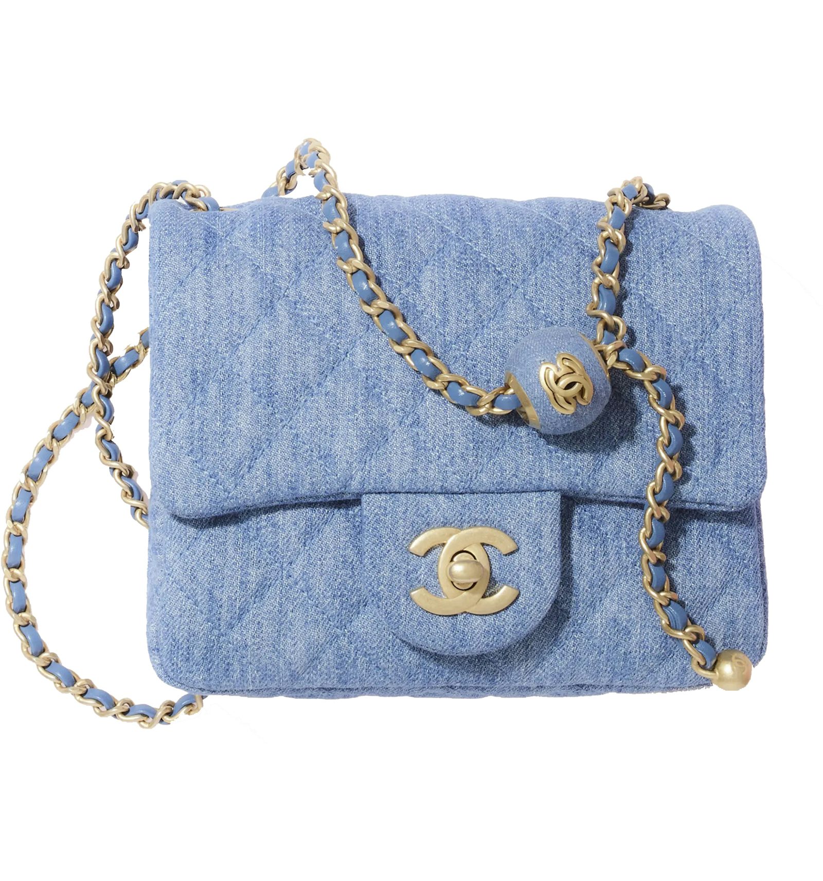 Chanel denim and gold metal flap bag Clearance